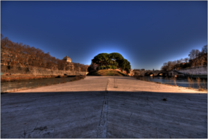 isola tiberina prua hdr colore tevere fiume-marioiscra