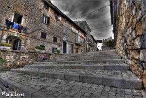 scalinata con mattoni hdr